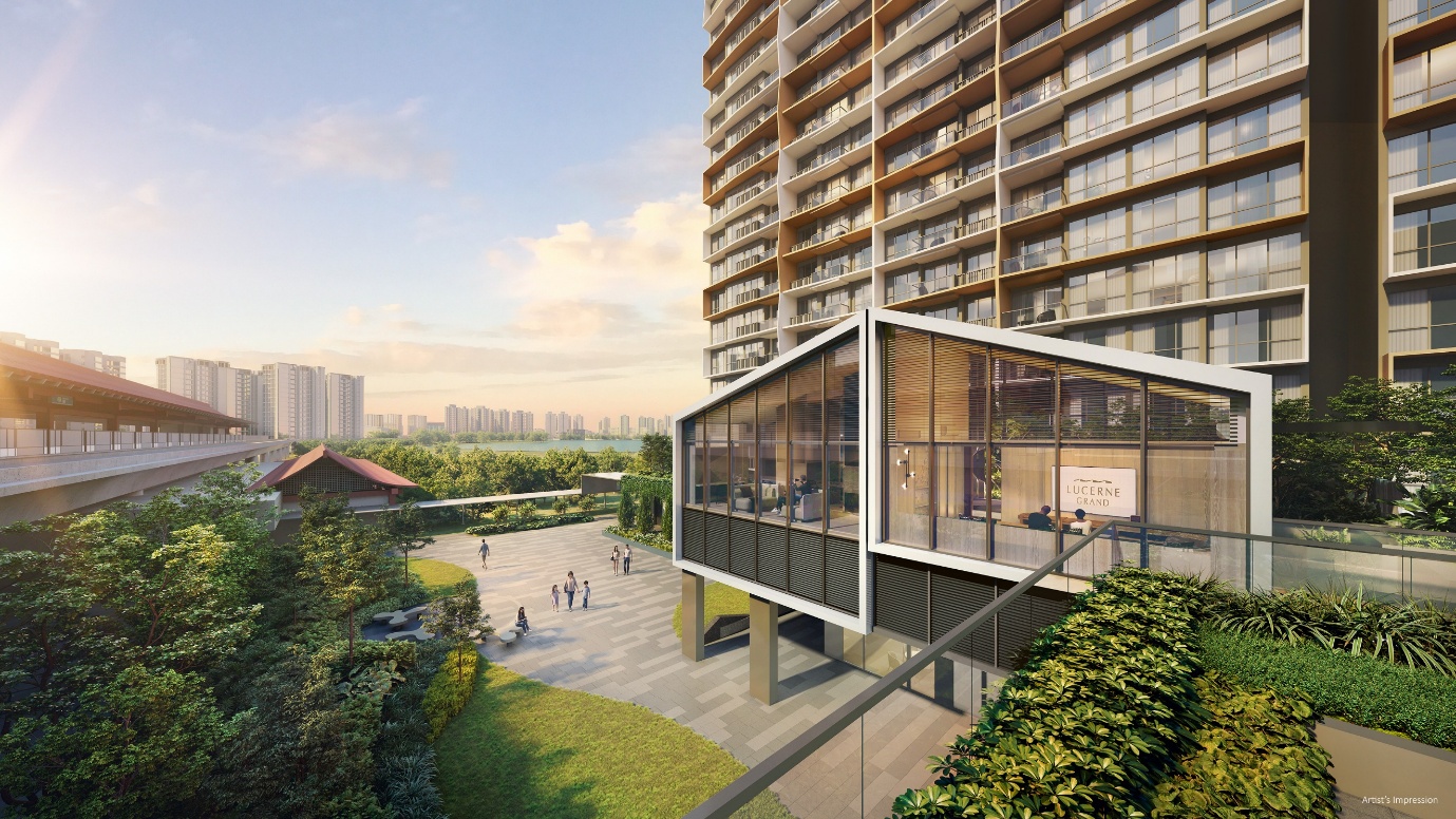 Artist's impression of Lucerne Grand beside Lakeside MRT